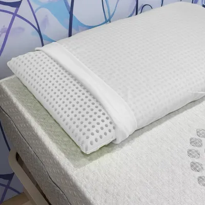 Produktbild von Talamo Italia 4er-Set Kissen fàÅ'r das Bett, 100% Italy, Ergonomisches Seifen-Kissen aus perforiertem Memory-Schaum, hypoallergen und atmungsaktiv, 70x40xh16 cm