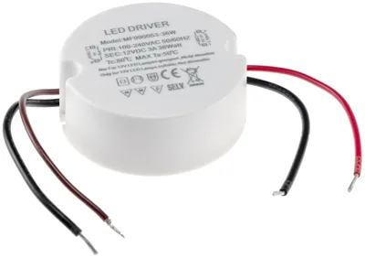 Produktbild von LED-Trafo CT-36E 1,0-36W rund 64mm Ø 230V auf 12V= Konstantspannung