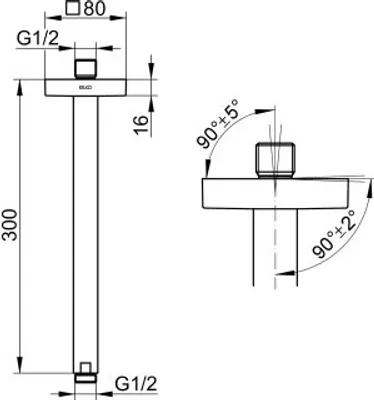 Produktbild von KEUCO 53089290302 Brausearm Edition 300 53089,