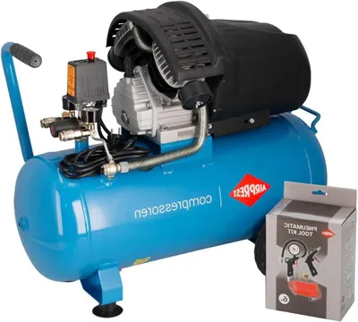 Image de Compresseur d'air – Compresseur mobile – Réservoir de 50 litres – Moteur de 2,2 kW – Pression de 8 bars – Outil polyvalent