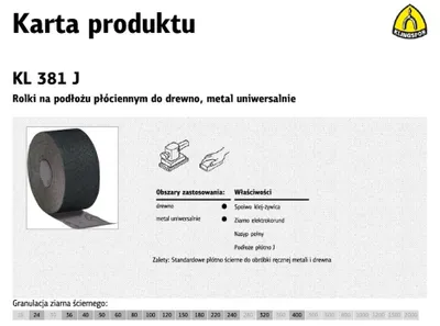 Klingspor Schleifgewebe-Rolle 200 mm Korn 40 Elektrokorund 30 m