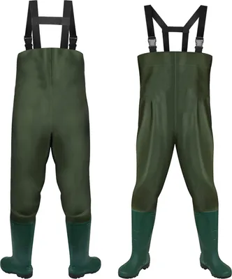 Produktbild von EINFEBEN Wathose Anglerhose Angelhose Teichhose Watstiefel Watthose mit Stiefel PVC Gummi 46/47