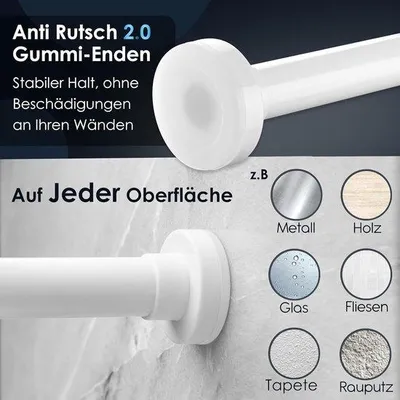 Produktbild von Famanu Duschvorhangstange 90-160 cm - Weiß