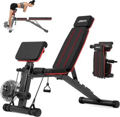 Imagen del producto de Banco de pesas ajustable para gimnasio en casa Silecomplaza, con capacidad de 453,6 kg, inclinación plegable, banco plano con extensión para piernas y extensión para la espalda, banco de ejercicios para entrenamiento de todo el cuerpo