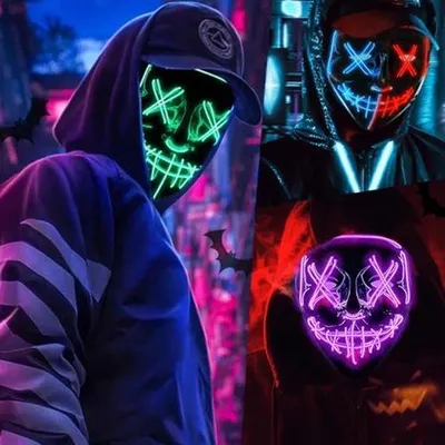 Produktbild von LED-Leuchtmaske für Halloween - Leuchtendes Kostüm