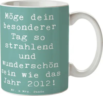 Produktbild von Mr. & Mrs. Panda Geschenktasse Spruch 2012 Geburtstag - Meeresbrise - Geschenk, Becher, Wünsche, Geburtstagsgeschenk, Erinnerung, Alter, Trinkbecher, strahlend, Teetasse