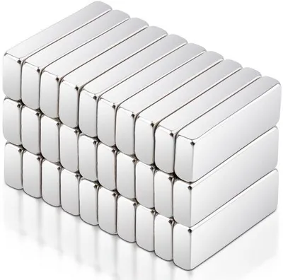 Produktbild von 30 Stück rechteckige superstarke Neodymium-Magnete 30x10x5mm, extra stark, für Pinnwand, Küchenkasten, Magnetbrett, Whiteboard