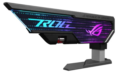 Produktbild von ASUS ROG Herculx Graphics Card Holder, Universal, Grafikkartenhalter, Thermoplast, Zink, Schwarz, Grau, Blau, Grün, Rot, 3-pin Addressable RGB