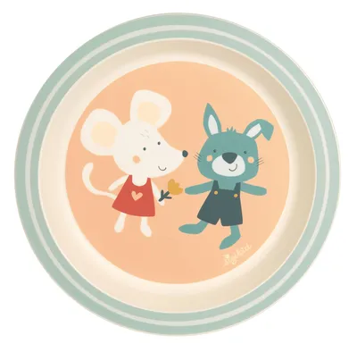 Image de Sigikid, assiette enfant lapin, 4 amis