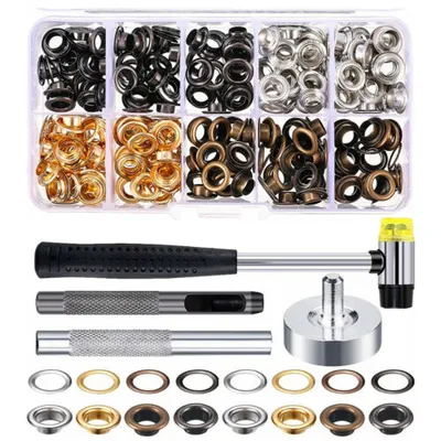 A set of eyelets and tools for applying them.