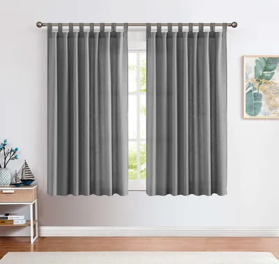 Verdunkelungsvorhang mit Schlaufen, 140x175 cm, Grau, Polyester