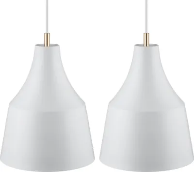 Produktbild von 2er Set Hängeleuchte, grau, Textilkabel, D 25 cm