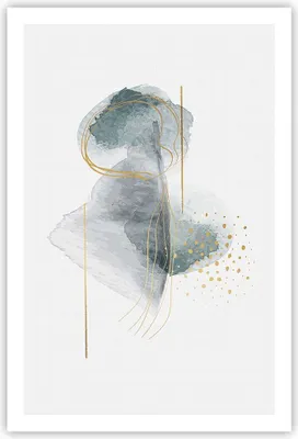 Produktbild von Poster - Poster ohne Rahmen - Aquarell Flecken Gold - 61x91,5 cm - Wand Bild - Wanddeko - Wandbilder - Kunstposter - Wandposter - Bilder - Kunstdruck - Wanddekoration - Wandbild - P2XPA61x91-4830