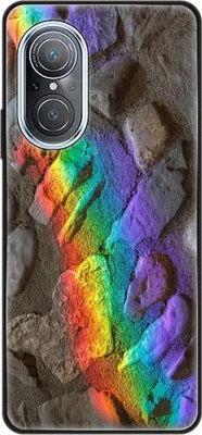 Produktbild von König Design Hülle kompatibel mit Huawei nova 9 SE Kunststoff Soft Handyhülle - Handy Case Regenbogen Steine