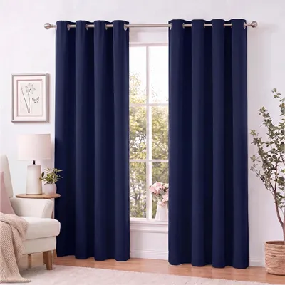 Produktbild von Ösenvorhang 300x245cm #9009 navyblau