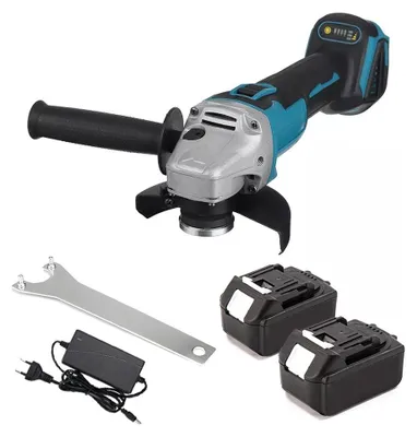 Produktbild von Akku Winkelschleifer - Bürstenlos 18V - Kabellose Schleif- und Trennmaschine - Zum Schleifen Schneiden Polieren - Handgeführt - Mit 2 Akkus