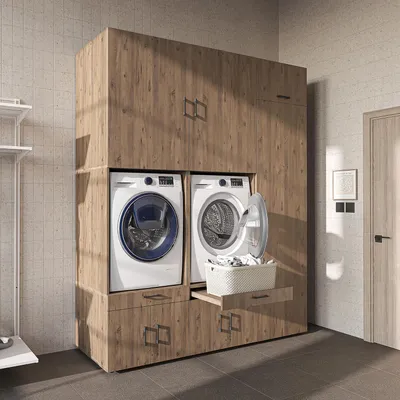 Immagine prodotto di Roomart SERIE 3 Mobile da appoggio per lavatrice, larghezza 194 cm, rovere