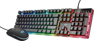 Produktbild von Gaming Tastatur und Maus Set, Deutsches QWERTZ Layout, LED Beleuchtung, Anti-Ghosting, 12 Mediatasten PC Maus 800-3000 DPI, für Computer, Laptop, Mac