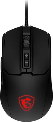 Produktbild von MSI FORGE GM100, Beidhändig, Optisch, USB Typ-A, 6400 DPI, Schwarz