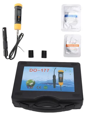 Obrázek produktu pro Digitální měřidlo rozpuštěného kyslíku, 2 režimy, LCD displej s podsvícením, přesná přenosná testovací sada pro měření rozpuštěného kyslíku v rybnících
