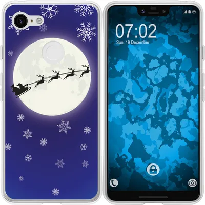 Produktbild von PhoneNatic Case kompatibel mit Google Pixel 3 XL Silikon-Hülle X Mas Weihnachten Santa - Snowflakes M4