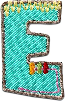 Produktbild von Buchstabe E 2.2 x 3.3 cm: Alphabet Buchstabe Einzeln Auswählbar - Aufnäher, Bügelbild, Aufbügler, Applikationen, Patches, Flicken, Zum Aufbügeln