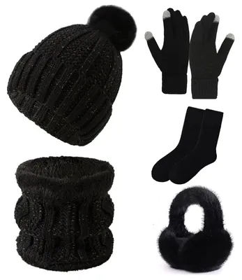 Imagen del producto de Conjunto de invierno que incluye gorro de lana, bufanda y guantes