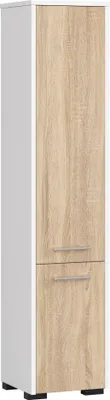 Produktbild von Akord Badezimmer-Hochschrank 2-Türig Weiß/Sonoma-Eiche 30X30X140 Cm