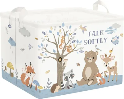 Produktbild von Wäschekorb Kinder 36 L, faltbar, mit Tierdruck, für Spielzeug und Kleidung