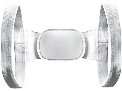 Produktbild von Haltungskorrektor Brustgurt für Damen und Herren, Verstellbarer Schultergurt zur Haltungskorrektur, Leichter Rückenstütze Gurt aus Polyester, Weiß, 65 g