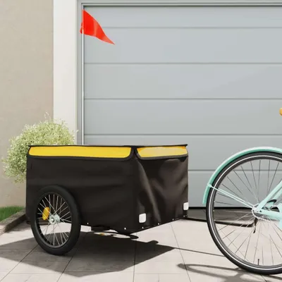Produktbild von vidaXL Príves na bicykel čierno-žltý 45 kg železa