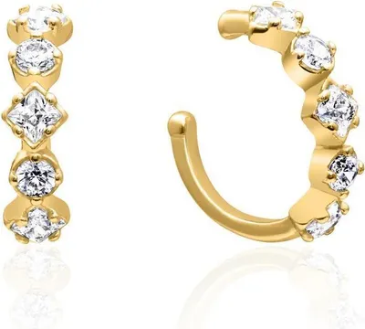 Produktbild von Ohrklemmen von JEWLIX  aus vergoldetem Sterlingsilber mit Zirkonia
