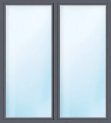 Produktbild von ARON Basic+ Terrassentür Kunststoff 2 Flügelig (Dreh-Kipp/Dreh-Kipp) mit festem Pfosten 145x195 cm RAL 7016 anthrazitgra