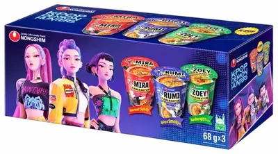 Produktbild von Set Shin Ramyun Suppe In Tasse - 3x68g - Demon Hunters Mix - Instantnudeln - K-pop