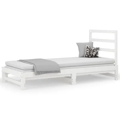 Obrázek produktu pro vidaXL Rozkládací postel bílá 2x(90x190) cm Masivní borovicové dřevo