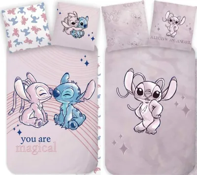 Produktbild von Disney Stitch & Angel - 2 x Bettwäsche mit Wendemotiv, 135x200 & 80x80