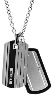 Image de Fossil JF00494 Collier homme en acier inoxydable noir 59,5 cm