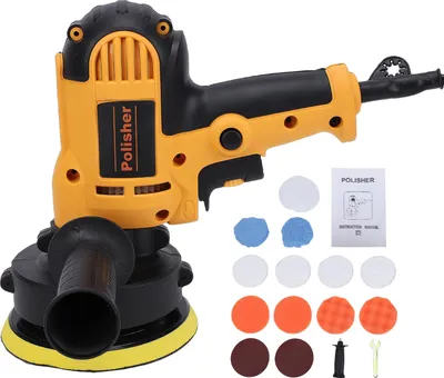 Produktbild von Car Buffer Polisher, 5 Inch Car Waxing Kit mit Polierpads und variabler Geschwindigkeit, handgeführte Poliermaschine für Auto, Möbel, Metall,