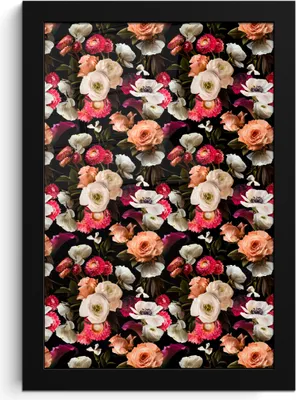 Produktbild von MuchoWow® MuchoWow® Gerahmtes Poster Blumen - Muster - Pastell 20x30 cm - Poster mit zchwarzem Bilderrahmen - Drucken - Bilder Poster im Rahmen