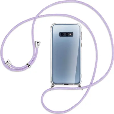 Produktbild von Handykette Backcover-Schutzhülle mit Band (Metall silberfarben) für Samsung Galaxy S10e - violett