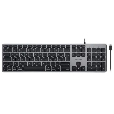 Produktbild von Macally UCZKEYSG-DE, USB-C Tastatur f. Mac, PC & Tablet, DE QWERTZ Layout, Grau