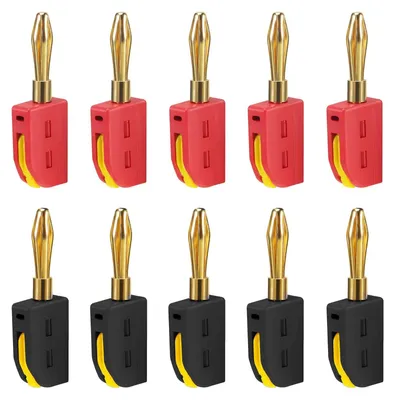 Produktbild von 4mm Bananenstecker, 10 Stück Banana-Steckverbinder Lautsprecher, 32A Bananenstecker Konverter, Banana Plug Für Receiver Kabel Boxen Endstufen