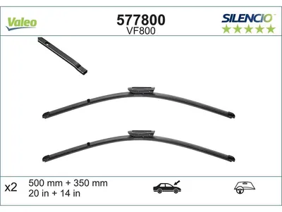 Produktbild von Wischblatt vorne Flachbalkenwischblatt mit Spoiler VALEO für u.a. RENAULT TWINGO