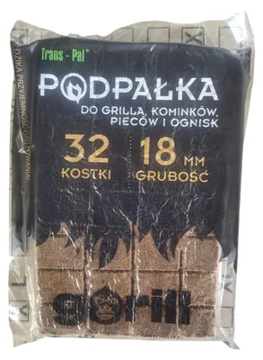 Zdjęcie produktu dla Podpałka do grilla Gorill brązowy 32 szt. rozpałka brązowa pieca kominka kostki 18mm