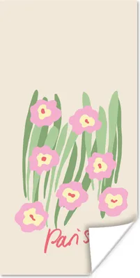 Produktbild von MuchoWow® Poster Blume - Rosa - Gras 20x40 cm - Plakat - Foto