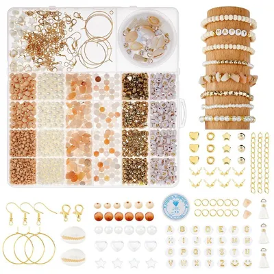Produktbild von Omgoods – Set mit 1678 Teilen zum Schmuckherstellung mit Natursteinperlen