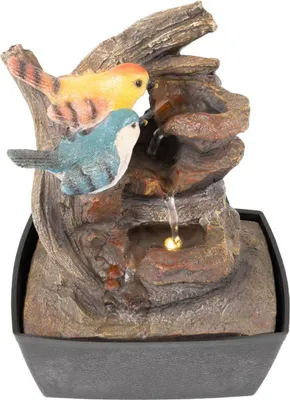 Produktbild von Zimmerbrunnen mit LED-Beleuchtung, Dekobrunnen Vögel für die Wohnung