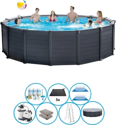 Obrázek produktu pro Bazén Intex Graphite Grey Panel - s příslušenstvím - 478x124 cm