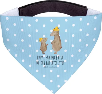 Produktbild von Mr. & Mrs. Panda Halstuch Bären mit Hut - Türkis Pastell - Geschenk, Hund, Vatertag, Paps, Hundehalstuch, Kinder, Hunde-Halstuch, Family, Muttertag, Tuch, Für Hunde