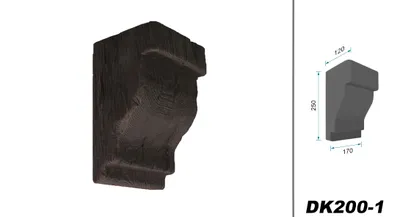 Produktbild von COSCA Balkenkonsole DK200 aus Polyurethane, Dekokonsole, PolyurethanKonsole Holzoptik (Wenge - 17x25cm) Verzierung Holzimitat Scheinkonsole